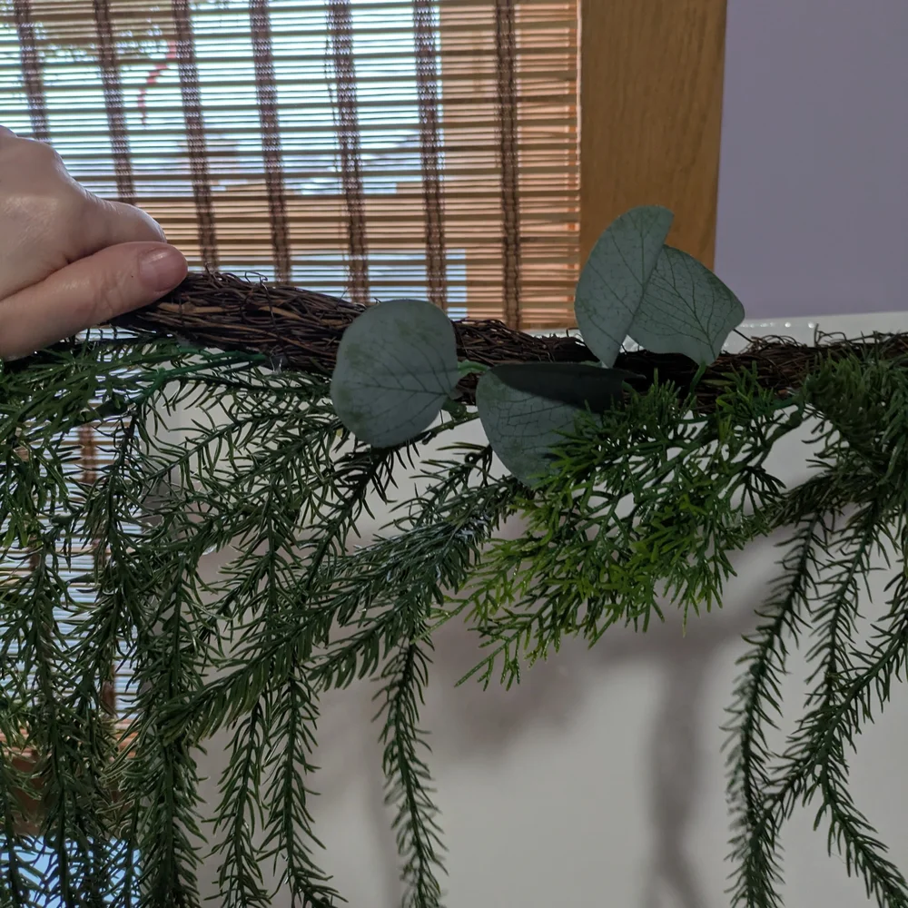 Festive Green Norfolk Pine Faux Holiday Garland